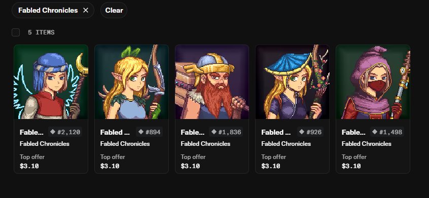 harvemannn's tweet photo. Lovely Lineup! Wonderful NFTs.
Can't wait for the crypto client launch. #FabledChronicles https://t.co/GZFLSVnpVG