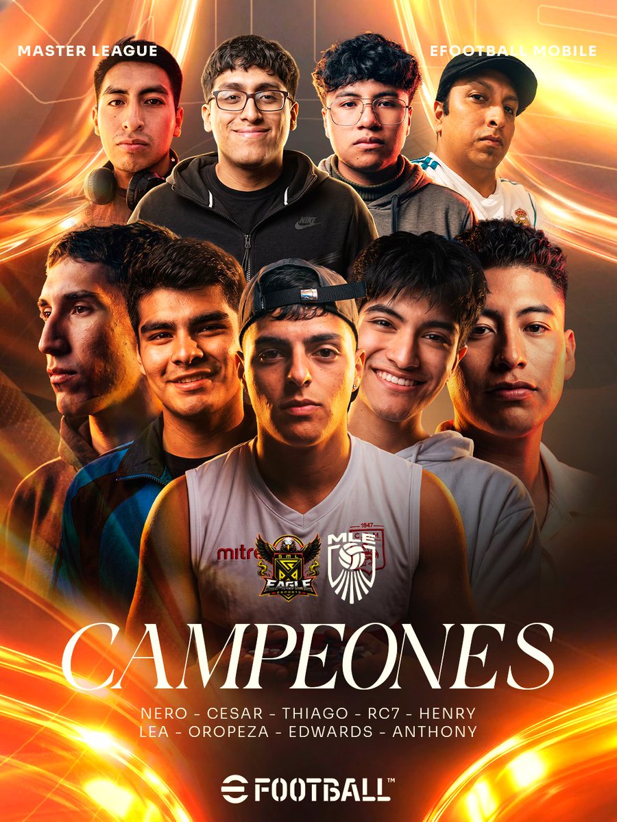 NukeeGraph's tweet photo. Unas de mis primeras competencias organizando y editando en eFootball Mobile, acá tenemos el banner de CAMPEONES de la Master League que gano SML Eagle eSports.   #ClubesPro11vs11 #EditorGráfico #Chile https://t.co/A7V3MIsiXB