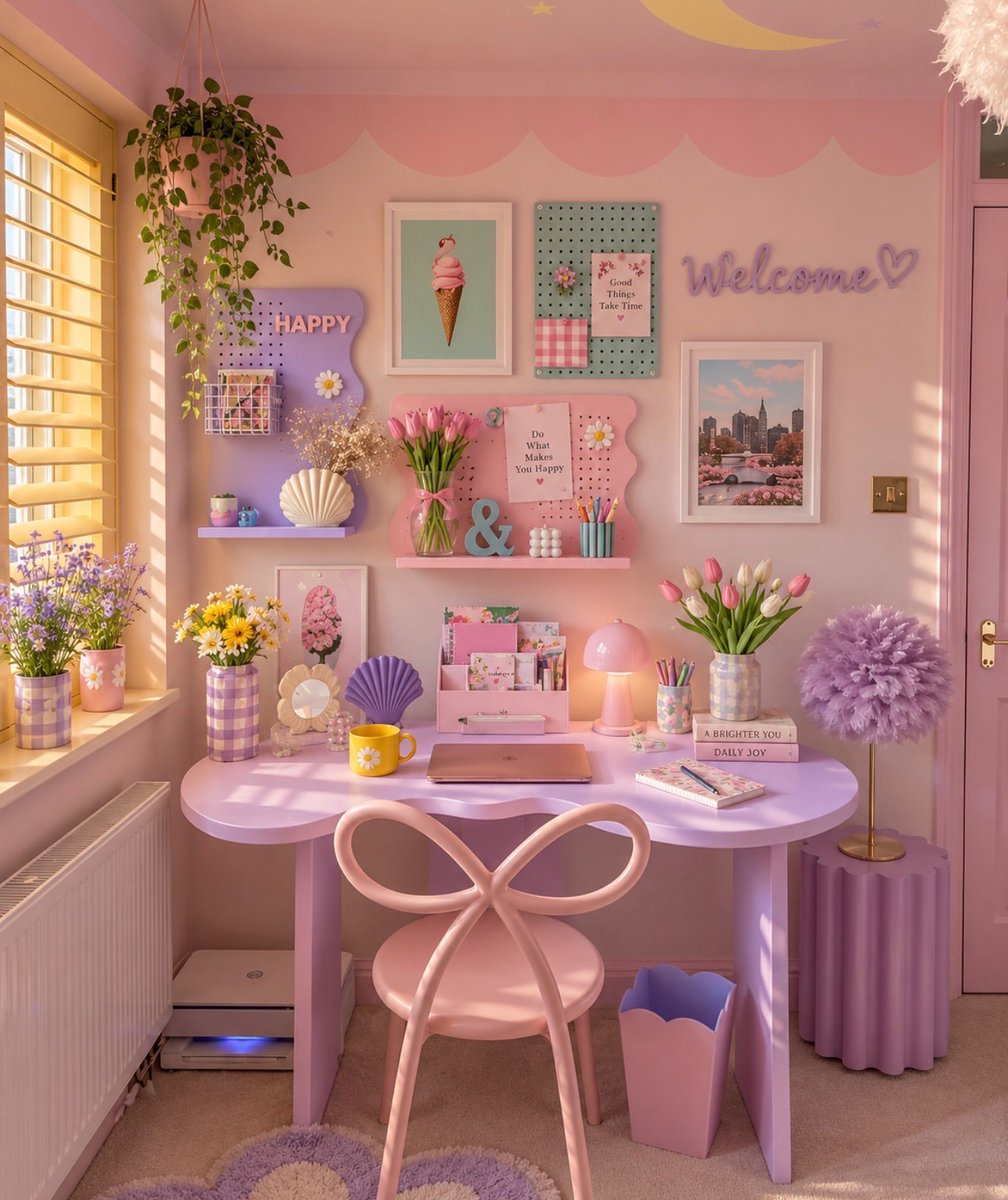 insperarise's tweet photo. pastel study corner 🌷 https://t.co/ZPm3iQLXzd