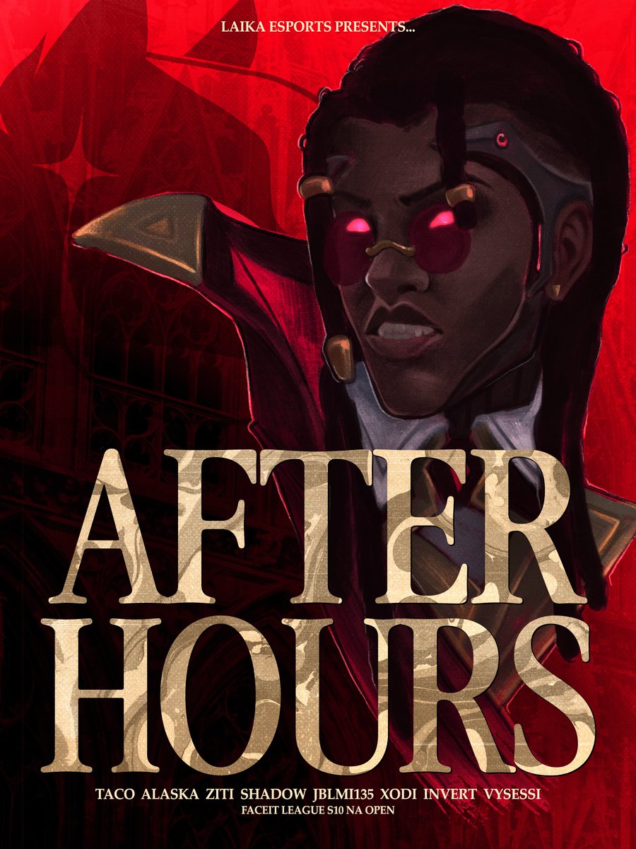 LaikaEsports's tweet photo. After the sun sets, we come out to play. 

Welcome to After Hours, joining Laika for @FACEIT_OW S10 NA Open Division! 🌙 

★ Taco 
✧ @Alaskakisa 
✧ @zitiaims 
✧ Xodi 
⊹ @Jblmi135 
⊹ Shadow 
⊹ @Invert71 

📋 @Vysessii 

#LaikaEsports | #FACEIT 🦇 https://t.co/cT6UEVpEJi