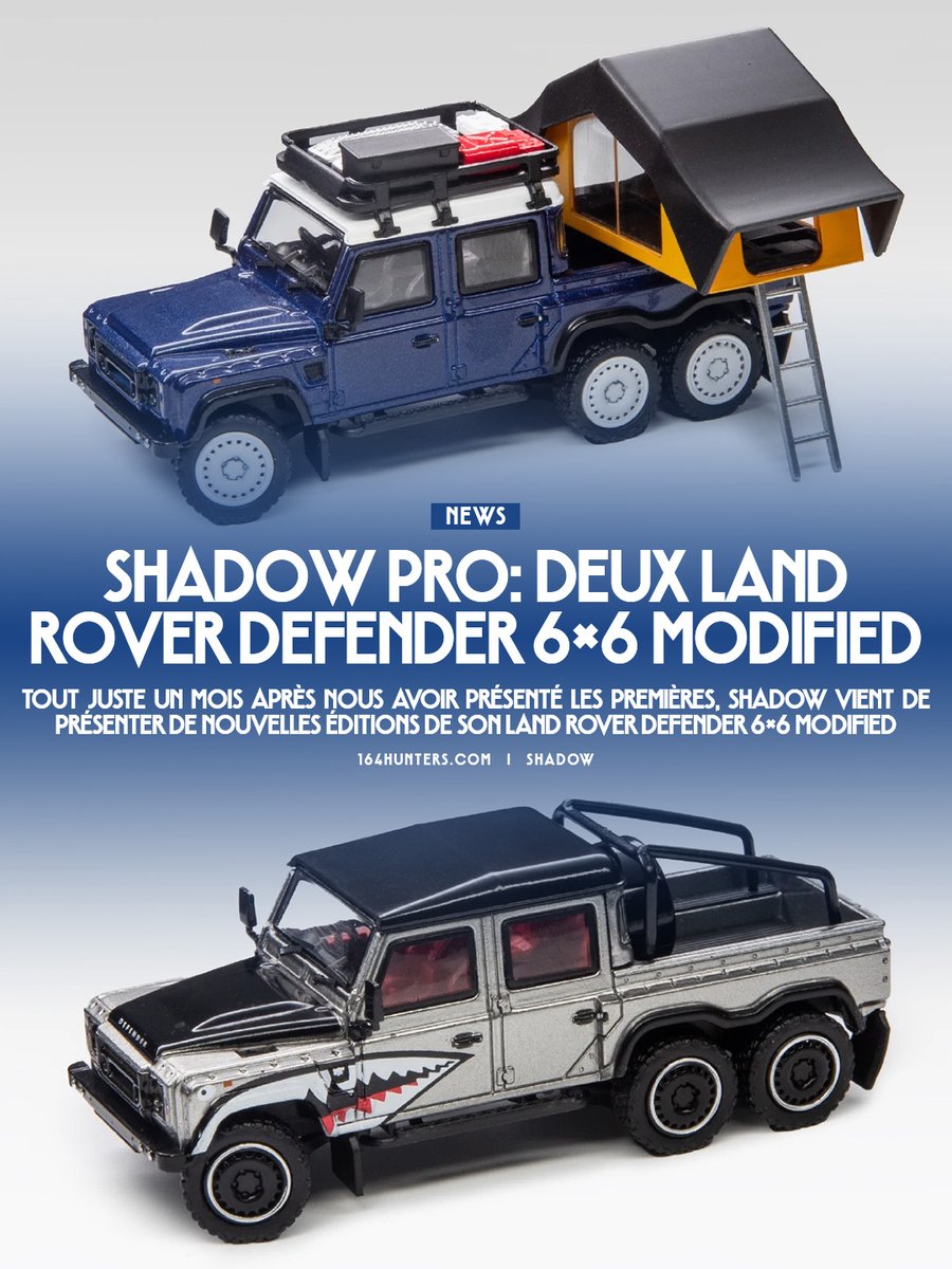 2519Piraut's tweet photo. Shadow Pro présente deux nouveaux Land Rover Defender 6x6 modifiés. @gcdmodels https://t.co/rDgcRWjK4g