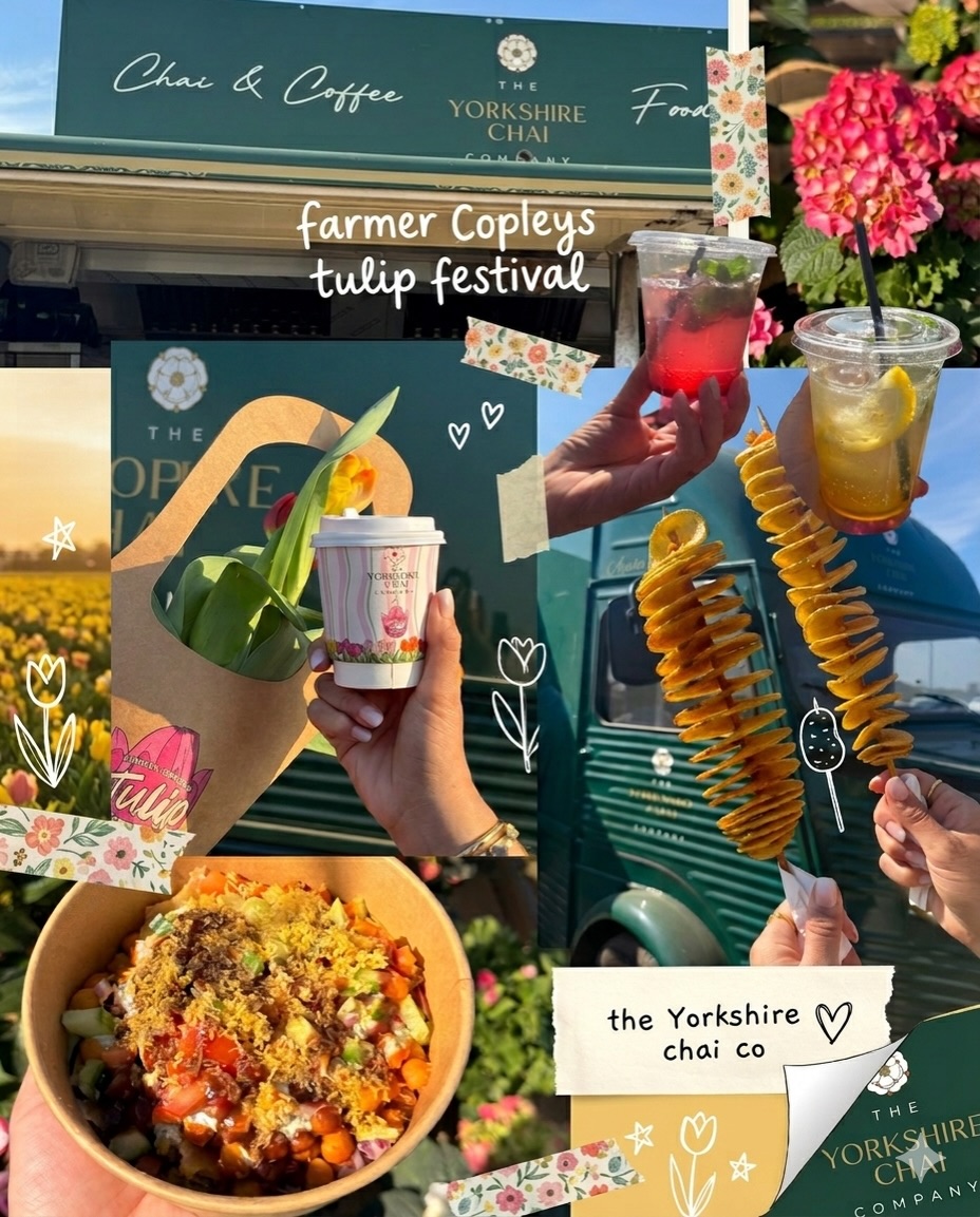 fatihbul's tweet photo. Food dump, scrapbook edition. Thank you @theyorkshirechaicompany for the food and hospitality at @farmercopleys Tulip Festival. @inthekitchenwiths https://t.co/4sl8nsd9gD