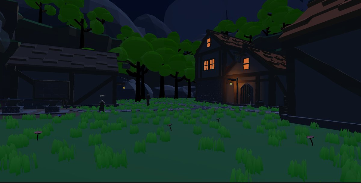 RunesVR's tweet photo. Moonlight in RunesVR. 

Hundreds of players per world. 

All these skills are already in our game: Smithing, Mining, Woodcutting, Cooking, Magic, Ranging, Fire Making, Defense, Attack. Planning a few more 👀 
#runesvr #mmorpg #vr #vrmmorpg https://t.co/jv6TLe1794