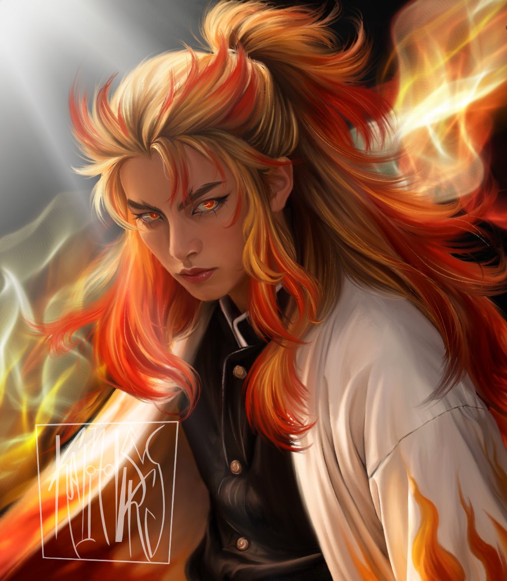 kalinovskyart's tweet photo. — Kyojuro Rengoku. #kimetsunoyaiba #demonslayer #rengoku https://t.co/KTILPJoyUl