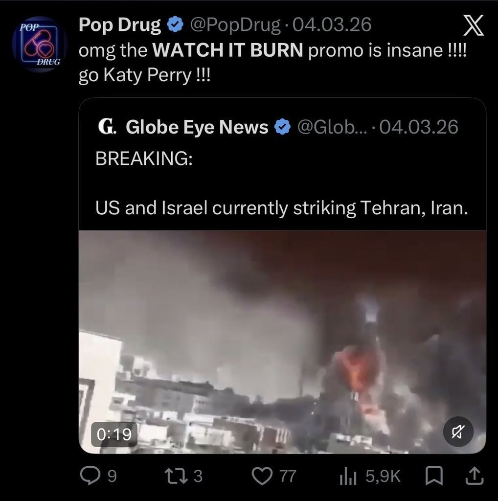 thousandscarz's tweet photo. Despite pretending to care about Palestine, user @PopDrug was making fun of the Israel attacks on Iran a few months ago. https://t.co/J9jDjnT4ca
