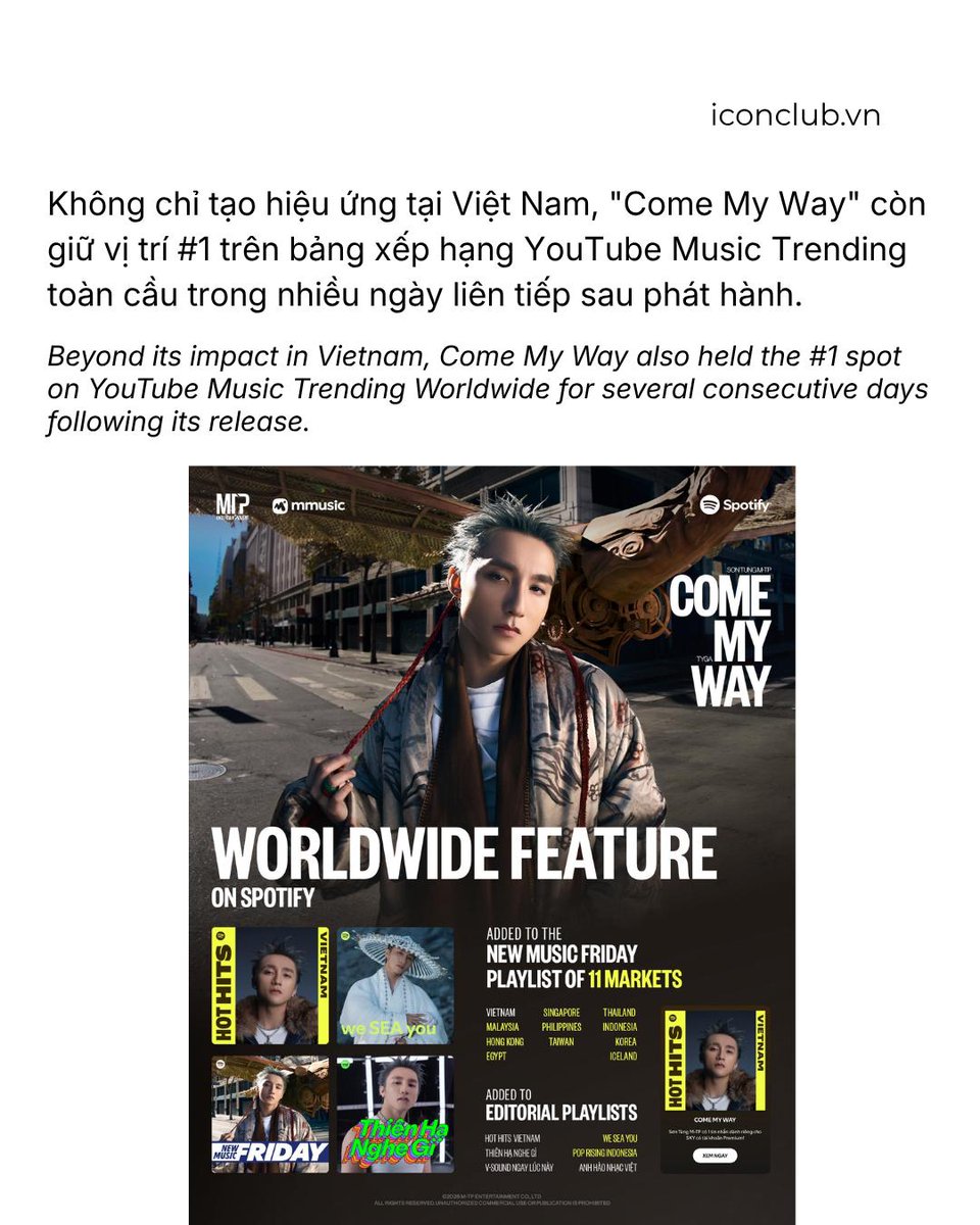 paredescaro's tweet photo. Sơn Tùng M-TP trở lại ấn tượng với Come My Way, kết hợp cùng Tyga và đưa chất liệu văn hóa Việt đến khán giả quốc tế. Từ Tràng An đến hình ảnh dân tộc, MV vẫn giữ trọn dấu ấn riêng của anh. https://t.co/nX0zasgg8S