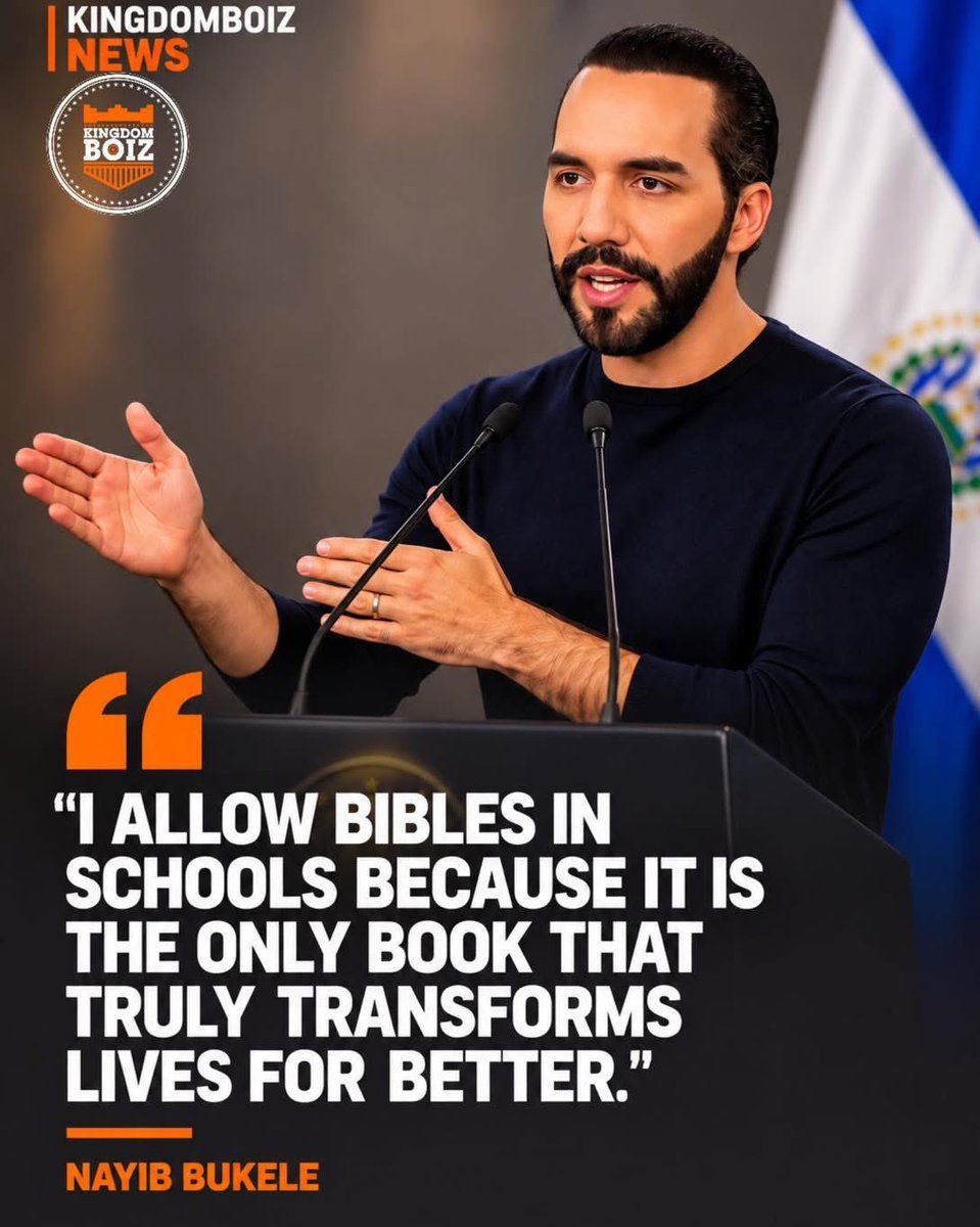 elijahliststeve's tweet photo. Proverbs 29:2  ""When the righteous are in authority, the people rejoice; But when a wicked man rules, the people groan."    

EL SALVADOR PRESIDENT BUKELE:  "I allow Bibles in schools because it is the only book that truly transforms lives for better!" https://t.co/esRwT9zFUL