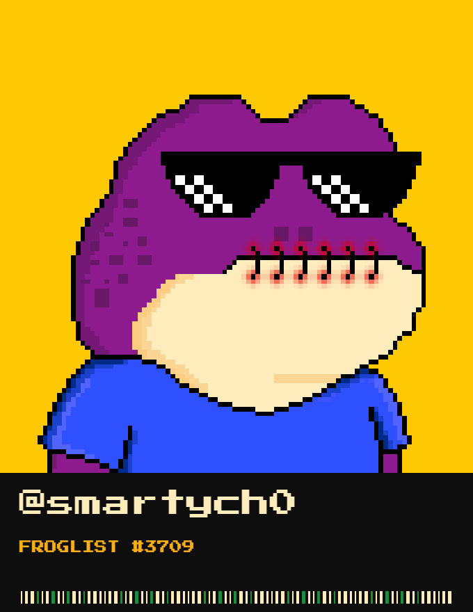 smartych0's tweet photo. @zecfrogs joined the ranks of the frogs. Ribbit🐸 https://t.co/g7VRKqqgOS