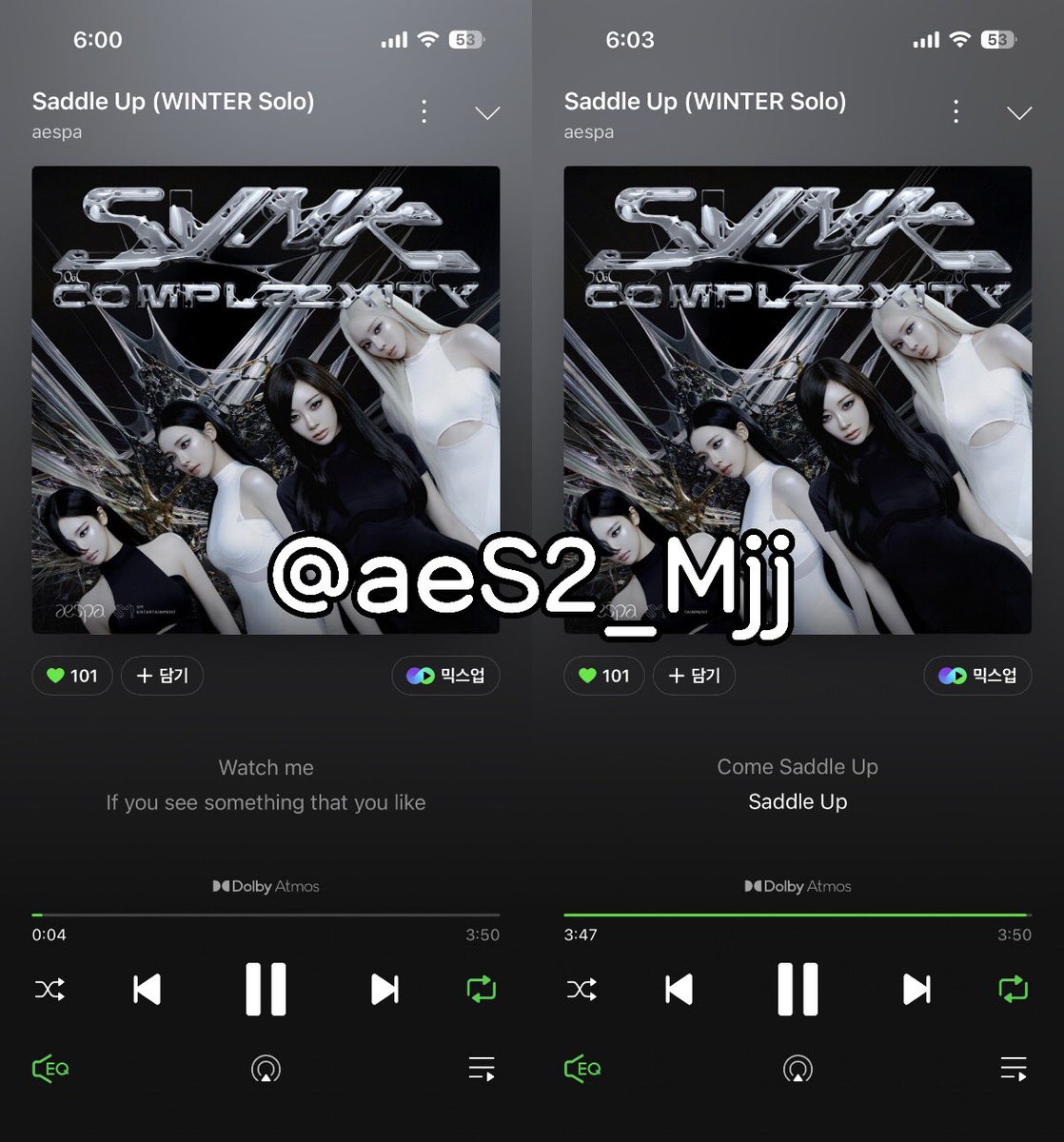 aeS2_Mjj's tweet photo. #WINTER_SADDLE_UP
#윈터_새들업_음원나옴

 민정이의 새들업을 함께해 💙⭐️
스밍인증 / 개별곡, FLAC 다운로드 인증 https://t.co/LVrZ5w7aWr