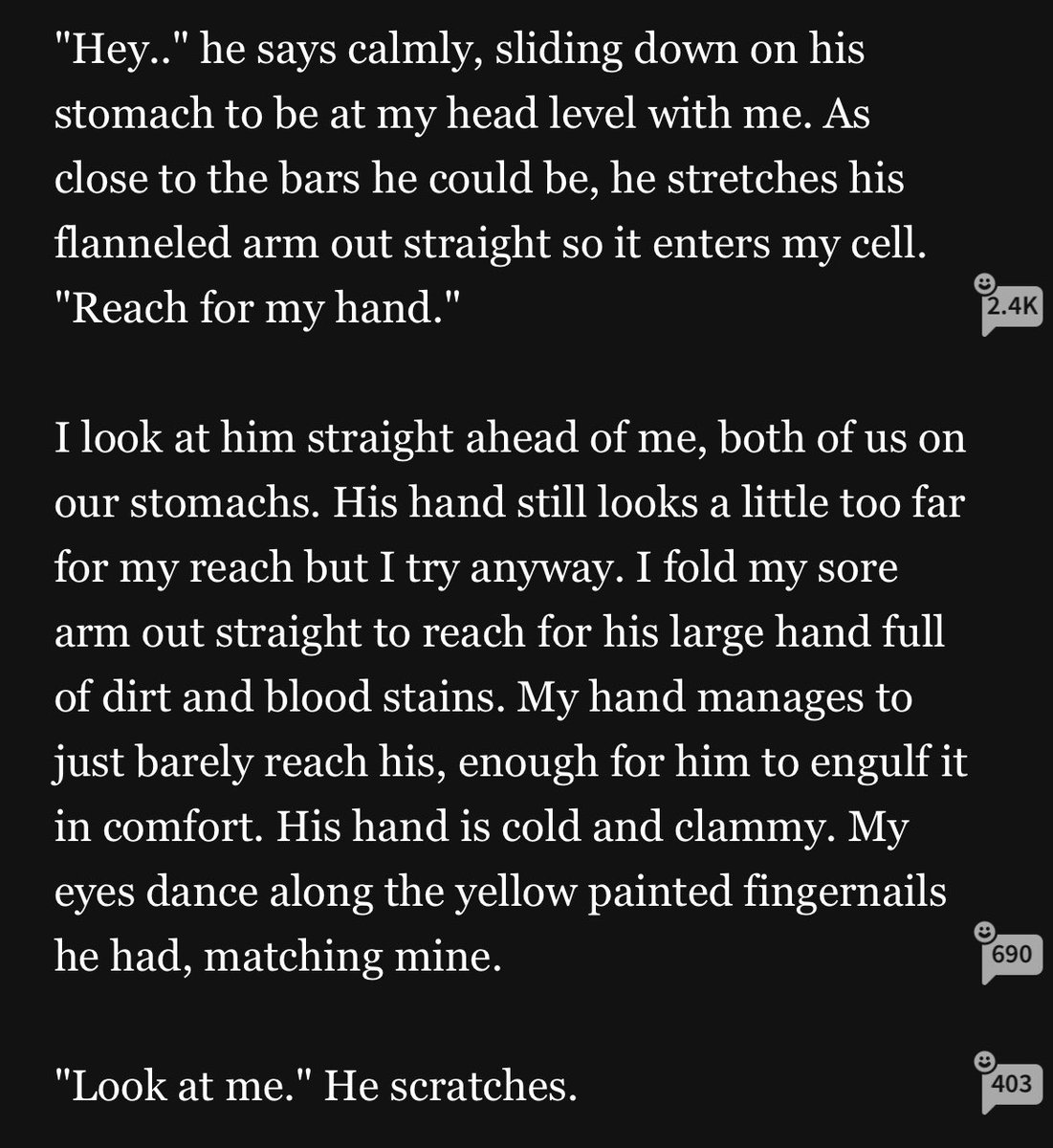 eversnrry's tweet photo. duplicity                                complicity
chapter 94                           chapter 75 https://t.co/RoSDVesDo5
