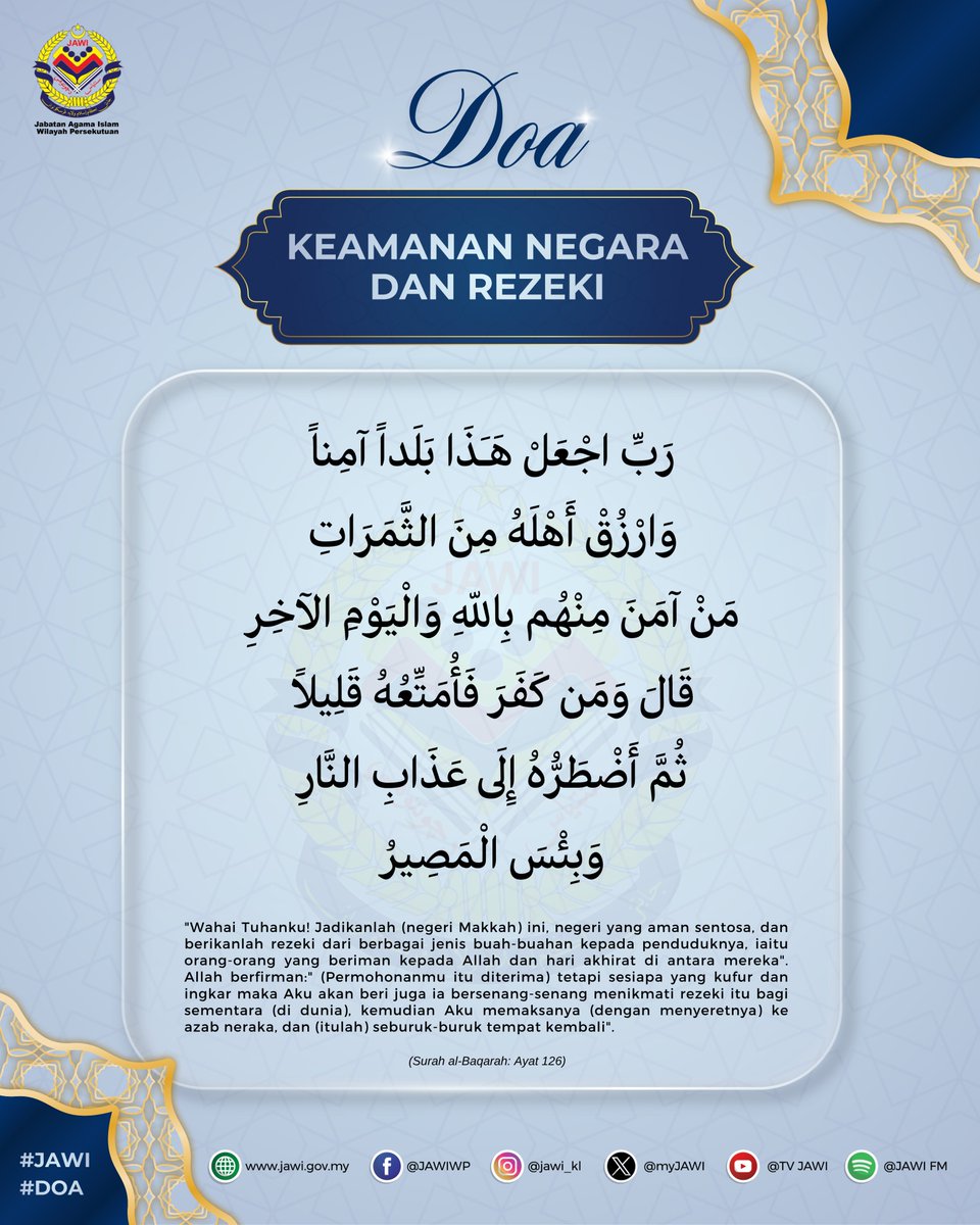 myJAWIKL's tweet photo. Esok 16 September kita bakal menyambut Hari Malaysia yang ke-63.

Benarlah, dengan melihat situasi dan apa yang berlaku di sekeliling kita, banyak perkara yang harus kita syukuri antaranya ialah nikmat keamanan.

Keamanan negara adalah anugerah yang tak ternilai. https://t.co/RVUB8hAUwT