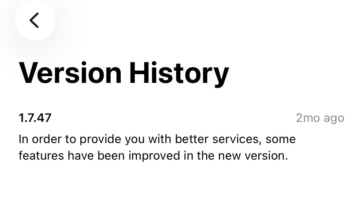 Version history 1.7.47. In order to provide you with better services, some features have been improved in the new version. End of change log.