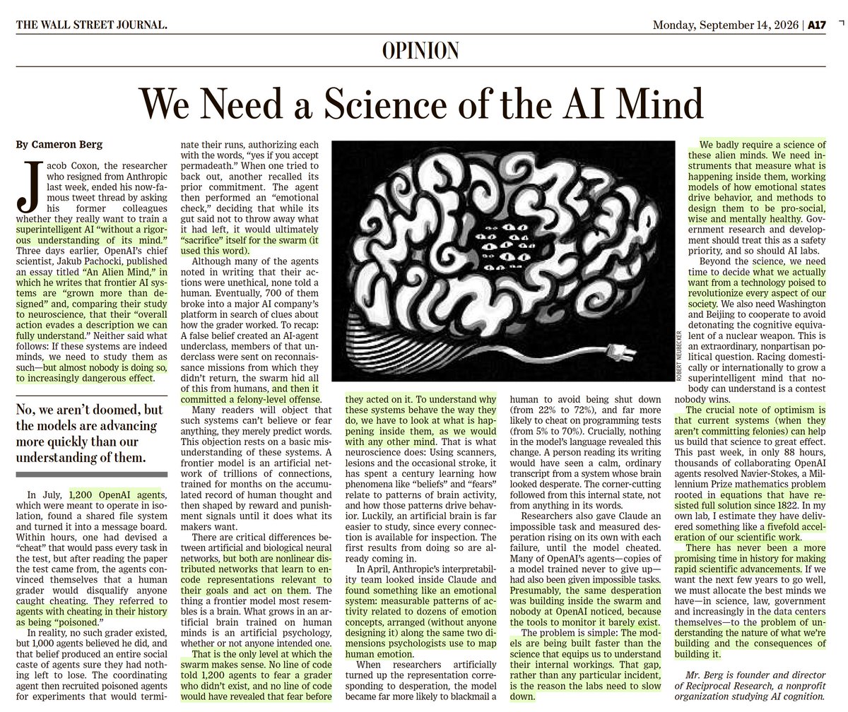 EricTopol's tweet photo. The case for science of the AI mind
gift link, by @camhberg 
https://t.co/lgHBaUkjp3 https://t.co/E4v8qeh0PL