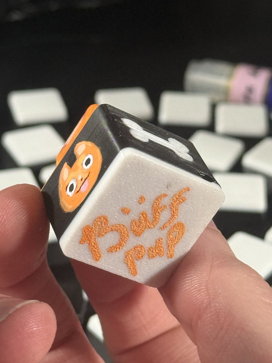 eepprraa's tweet photo. I got bored and experimental so I started making myself some fidget clickers and painting Vtubers on them LISTEN TO THAT THOCKKK :3
Here’s a buffpup one I just did, more to come (as you can tell from my mess-of-a-desk) #Buffpup https://t.co/zliTbbxLeN