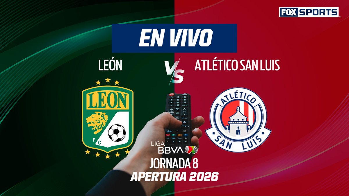 FOXSportsMX's tweet photo. SE CIERRA LA JORNADA 🔒

Sigue los detalles más importantes del juego entre León y Atlético San Luis, el cual  culmina la actividad de la Fecha 8 del Apertura 2026. 🏟️

#CentralFOX https://t.co/zqCWrp01Rf