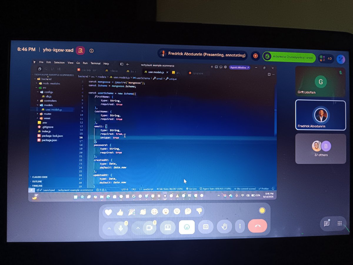 Gift_udofiah's tweet photo. Just finished by backend class for the night. It was alot to grasp at once,  but I'll have to keep practicing 
#WebDevelopment #BackendDevelopment #100daysofcoding https://t.co/peFwJZ7NXK