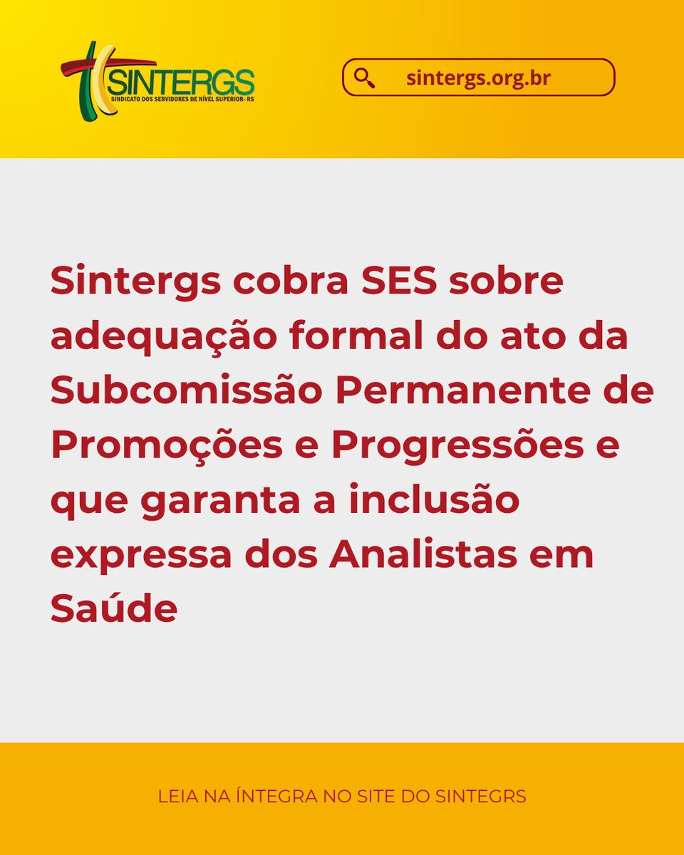 sintergsrs's tweet photo. Após receber diversas manifestações e preocupações de servidores da Secretaria Estadual da Saúde (SES/RS), o Sintergs protocolou, nesta segunda-feira (14/09), ofício junto ao gabinete da secretária de Estado da Saúde, Lisiane Wasem Fagundes, cobrando esclarecimentos e + https://t.co/pXeDD6zWM2