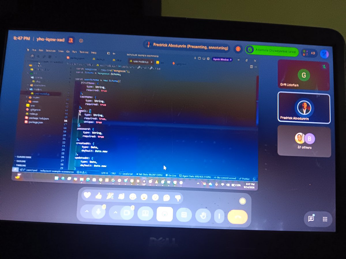 Gift_udofiah's tweet photo. Just finished by backend class for the night. It was alot to grasp at once,  but I'll have to keep practicing 
#WebDevelopment #BackendDevelopment #100daysofcoding https://t.co/peFwJZ7NXK