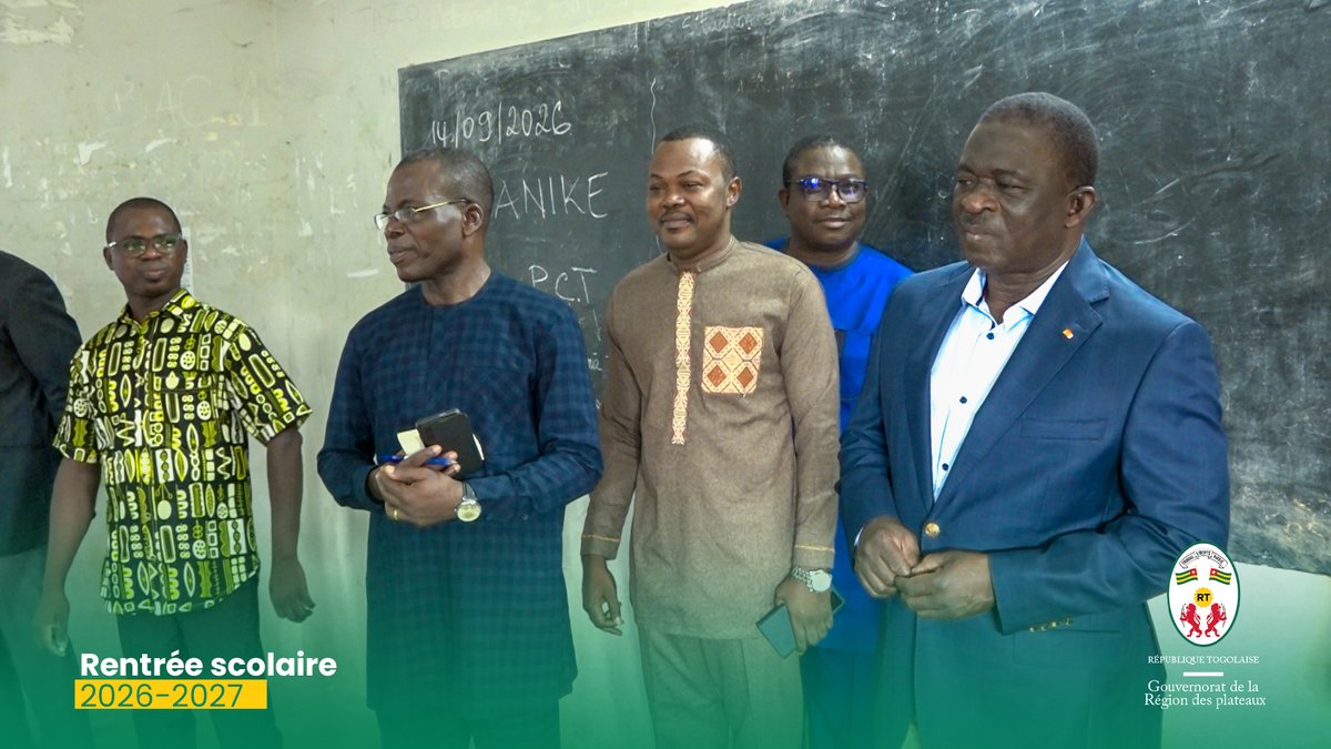 GouvPlateaux's tweet photo. Rentrée scolaire 2026-2027 : Le Gouverneur sur le terrain

À l’occasion de la rentrée scolaire, le Gouverneur de la région des Plateaux, le Général Dadja Maganawé, a effectué ce lundi 14 septembre une visite dans plusieurs établissements scolaires d’Atakpamé. https://t.co/tKgNyZN0Nb