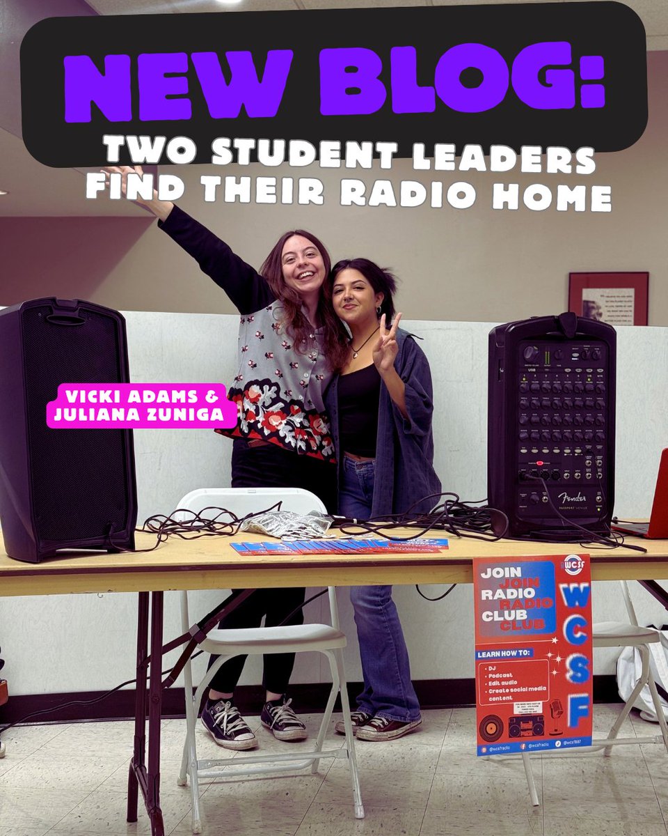 noncommusic's tweet photo. For Vicki Adams and Juliana Zuniga, WCSF 88.7 FM became more than a college radio station—it became a place to find their voices, build community, and discover a future in noncommercial radio.

Full Story: https://t.co/gcQJHOk6FR https://t.co/jgNyaTaPmW