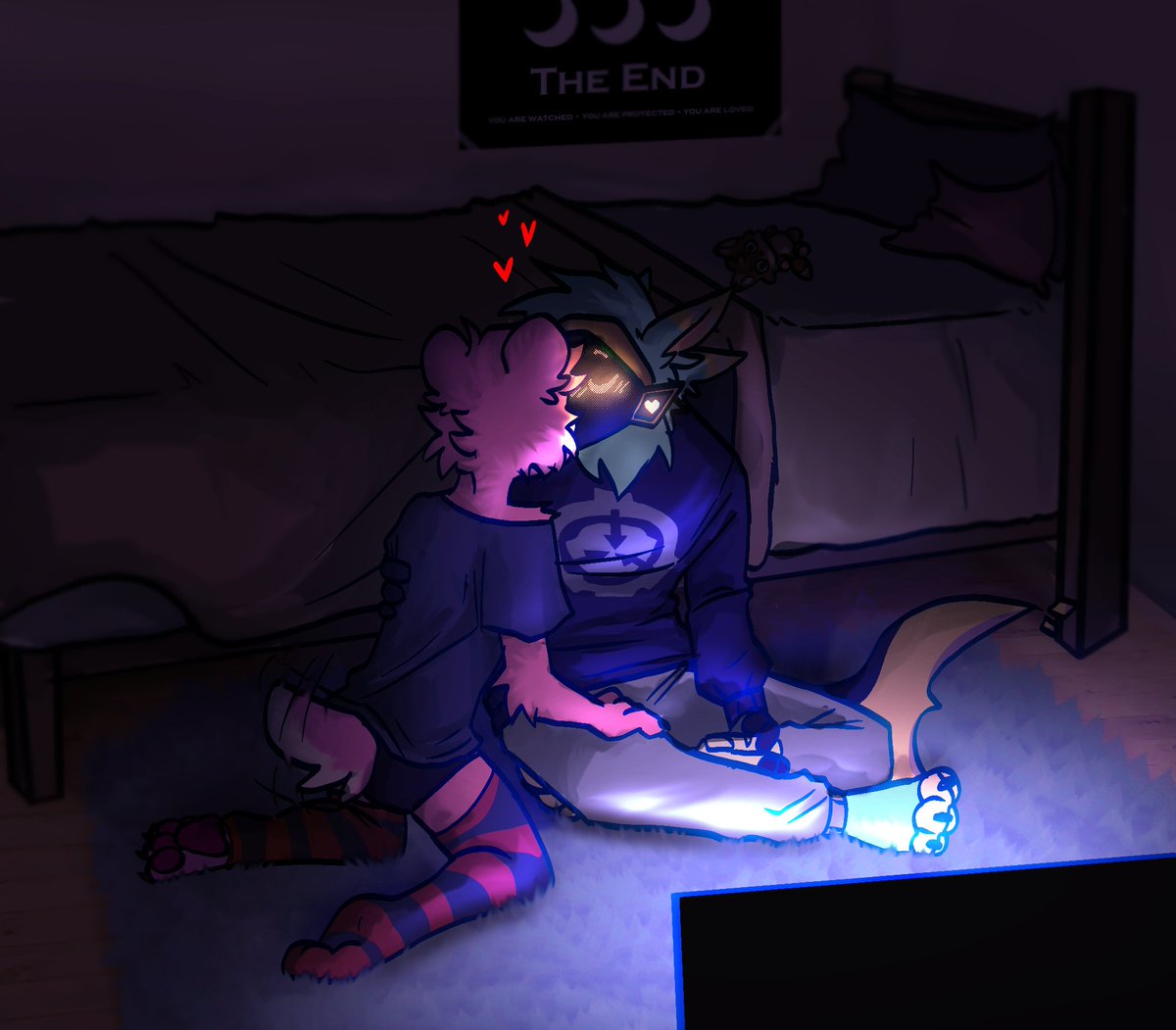 Festive_Winter's tweet photo. Sharing a late night kiss with @BearThing404 

🎨 @chr0bal https://t.co/IxbP0VW3Vz