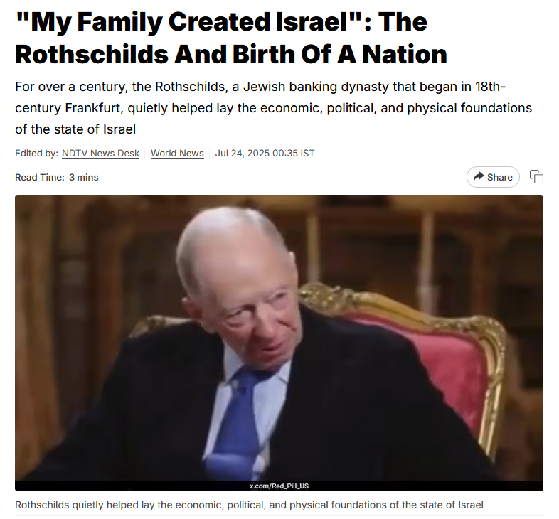 dementeddc97's tweet photo. @Grace_4America Welcome to the Occupied States of America

Where Republicans &amp; Democrats brainwash Americans into believing Rothschild's 'Israel' is the promised land

Where American lives &amp; treasure are sacrificed to protect Rothschild's criminal empire

VOTING IS DECIDED BY ROTHSCHILD, NOT YOU https://t.co/yWmKlq2l80