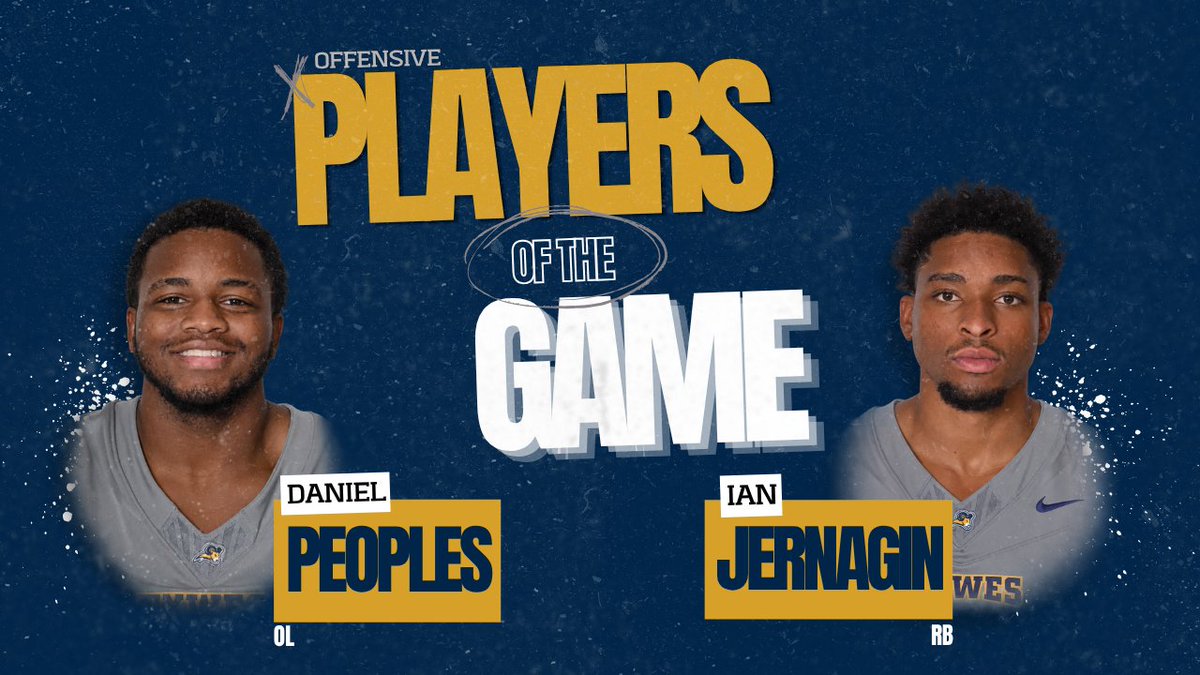 TxWesFootball's tweet photo. 🏆 PLAYER OF THE GAME HONORS 🏆

The work doesn’t go unnoticed. The standard stays high. The grind continues. 🔥

OFFENSIVE PLAYERS OF THE GAME
Daniel Peoples & Ian Jernagin

DEFENSIVE PLAYERS OF THE GAME
Izack Villasenor & Ryan Seymour

SPECIAL TEAMS PLAYER OF THE GAME
Landrew Ward

SCOUT TEAM DEFENSIVE PLAYER OF THE WEEK
Dejon Everett

SCOUT TEAM OFFENSIVE PLAYER OF THE WEEK
Denzel Ponder

Congratulations to this week’s honorees for putting in the work and setting the standard! Keep stacking days. 🐏💪🏾

#RamsUp | #WhereChampionsAreForged