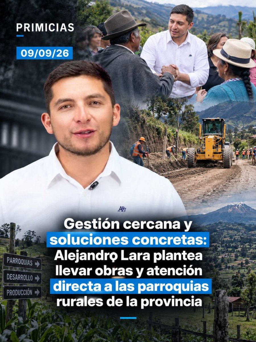 Elena_Gutizz's tweet photo. @ElDatoEcua Alejandro Lara es la voz que Tungurahua necesita, representando a nuestra gente camelladora del campo. Con ADN Ecuador, su compromiso por las obras viales es clave para el desarrollo de la provincia. https://t.co/HbpvudRRYO