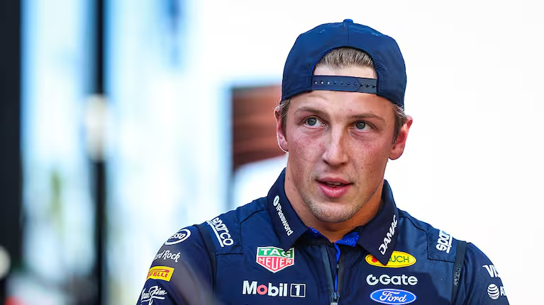 yapperlawson's tweet photo. Liam said he "thinks so" when asked if he's proud of his Red Bull stint 🥺💙

"I've just tried to maximise each weekend. Honestly, a lot of things coming into it were just driver specific that I knew were going to be challenging about this car, and just really tried to prepare.." https://t.co/6upmv1vyWg