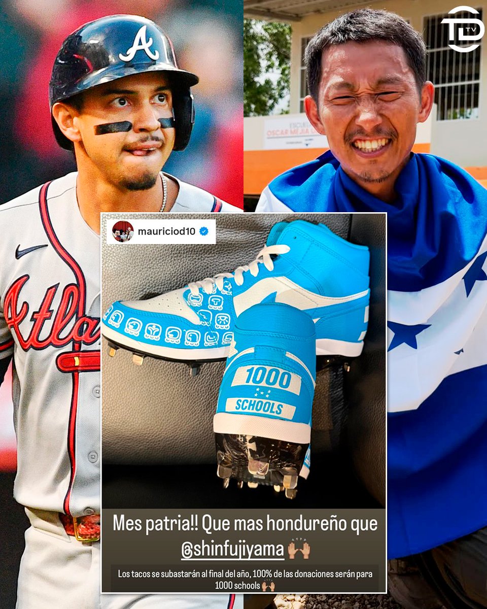 tdtvhn's tweet photo. Los tacos que utilizará Mauricio Dubón en la MLB por el mes patrio. Este año, hace homenaje a Shin Fujiyama y su proyecto de construir 1000 escuelas en Honduras 🇭🇳

"Mes patria. Qué más hondureño que Shin Fujiyama. Los tacos se subastarán al final del año. 100% de las donaciones serán para 1000 Schools🙌🏻".