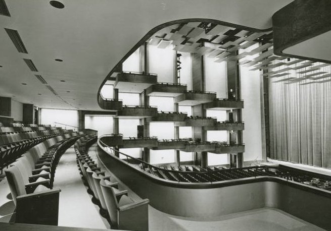 LiterateIndy's tweet photo. Mid-century modern gem Clowes Hall, photographed on this day in 1963, the year that it opened.

(Indiana Historical Society) https://t.co/LRcpXKkDOi