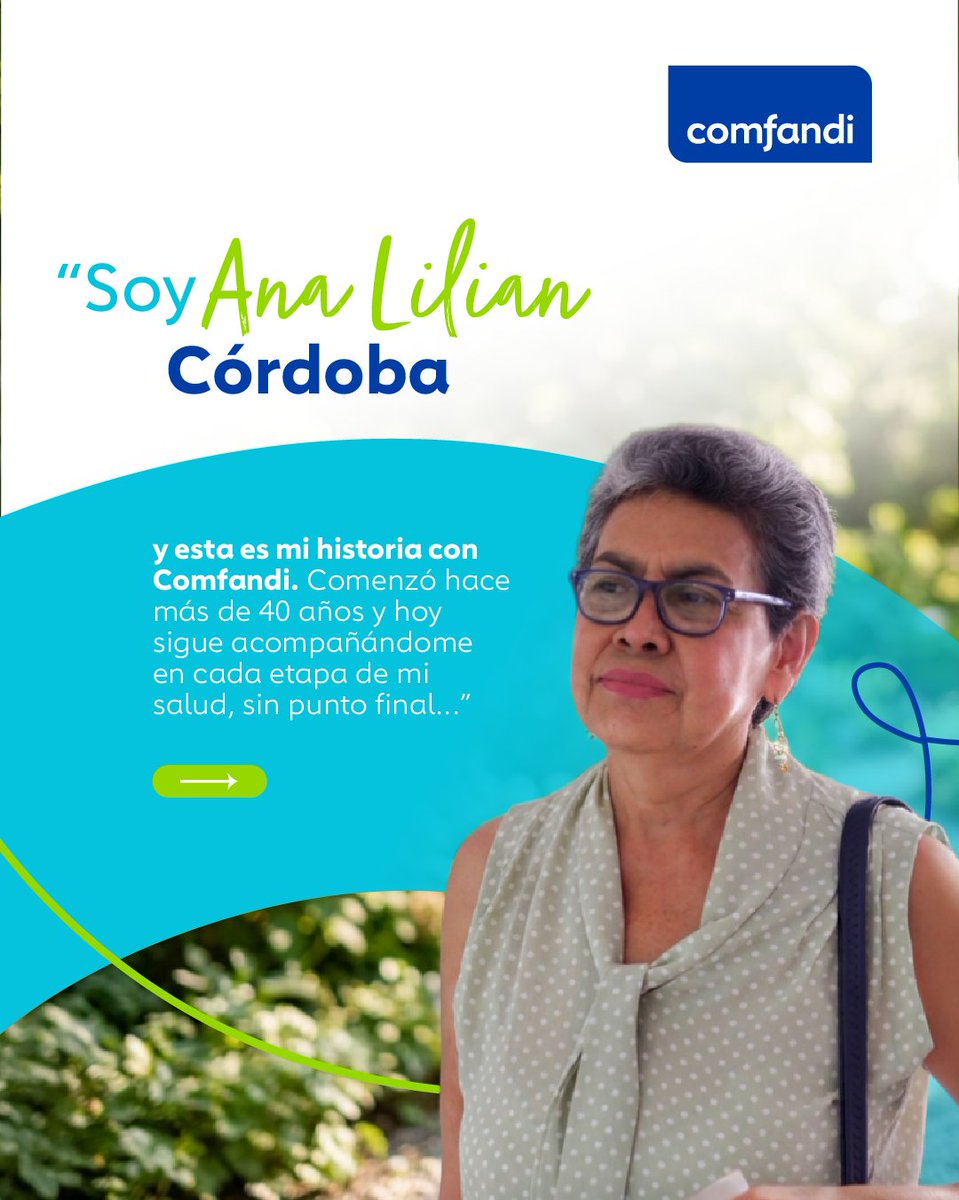 comfandi's tweet photo. Sin punto final es acompañarte en cada etapa de tu vida. 💙

Historias como la de Ana nos recuerdan que cuidar la salud va más allá de atender una enfermedad. Por eso, desde nuestro modelo de atención primaria ponemos a las personas en el centro y humanizamos cada momento del cuidado, conectando la prevención, el tratamiento y el seguimiento según sus necesidades.