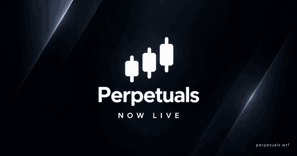 PerpetualsWTF's tweet photo. https://t.co/JtTsKN65XQ IS LIVE!

$PERPS CA: 0x828c38b9ac8e0933ead14a6c0318d4494e127777

Launch tokens with built-in, tax-funded perpetual vaults.

Pair your token with one of 26 supported assets, then build its perpetual strategy with up to 8 active positions across 57 markets on @Lighter_xyz.

Choose how the strategy is controlled:

• Fixed at launch
• Governed by the token’s DAO
• Managed by an approved delegate

Token trading activity continuously funds the vault. Strategy profits can flow back into the token through buybacks and burns or holder dividends.

A new primitive for token launches on Robinhood Chain.

https://t.co/t6EbWSHHxO

For the full technical architecture and protocol economics:

Docs: https://t.co/9AZmoJoBdt
Analytics: https://t.co/RZ7Frfk0zY