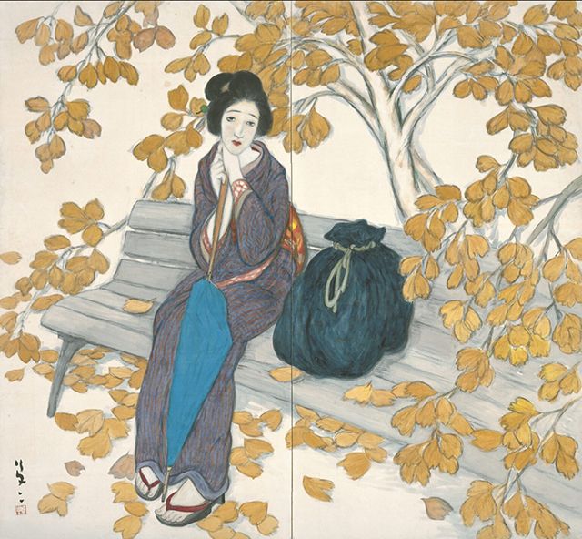 bijutsufan's tweet photo. 竹久夢二『秋のいこい』1920（大正9）年 夢二郷土美術館 

東京国立近代美術館にて「竹久夢二　時代を創る表現者」が開催されます。
2026年10月23日（金）～2027年1月11日（月・祝） https://t.co/qm5EUFJNN5