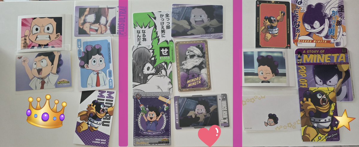 kazumi0817's tweet photo. 峰田のバースデーに備えて9月中に発送してくださる方募集です！
異種交換ご希望なので、御希望のキャラございましたらご教授下さい。
峰田くんの絵柄は画像2枚目👑＞❤＞⭐️
👑は買取もします。ご希望額記載の上お声かけください。

よろしくお願い致します！ https://t.co/v9FYHh9KYH