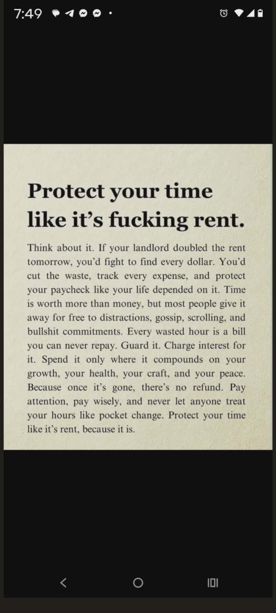 RealTrangVo's tweet photo. I agree 💯 I would Protect my time like it's rent... 🗣️🔉🔊 https://t.co/u7f3flEOmV