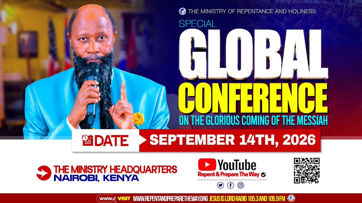 CrossDonee's tweet photo. September 14th, 2026
> Day 6 - *Global Conference on the Glorious Coming of the MESSIAH presided over by the MEGA PROPHETS OF THE LORD.* 
#TruthAboutEternity https://t.co/B7N5r2IohF