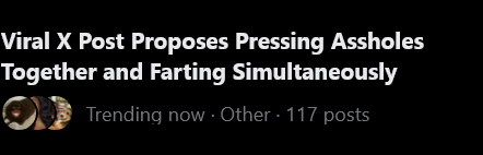 azzyasriel_'s tweet photo. Viral X Post Proposes Pressing Assholes Together and Farting Simultaneously https://t.co/XpbKLvvBQi