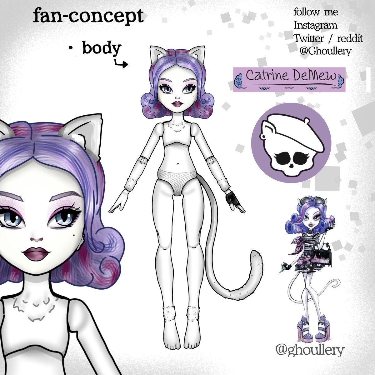 Blackhornmk's tweet photo. catrine demew g3 body 
Monster high g3 fan-concept 

 I post these fan-concepts daily, so 
follow me! 💘 https://t.co/BpU78VPePE