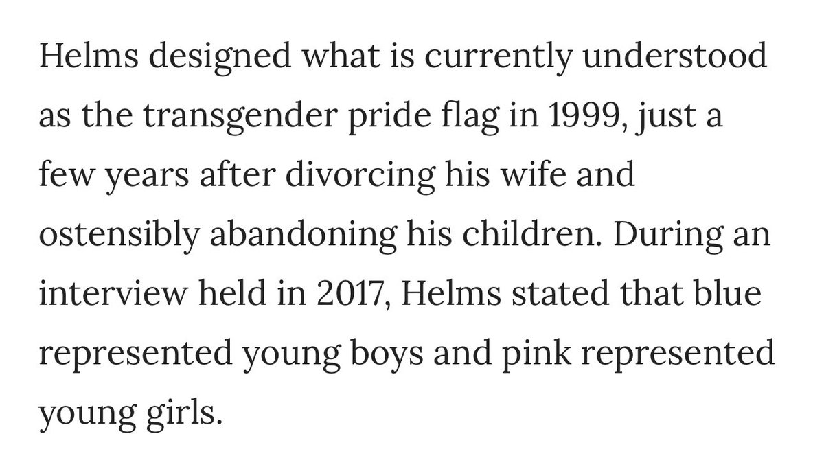 anthycuute's tweet photo. Trans people trying to call terfs pedophiles is so funny, because not only is your flag “blue for boys pink for girls,” it was also made by an ACTUAL pedophile! https://t.co/YOIdNlol43