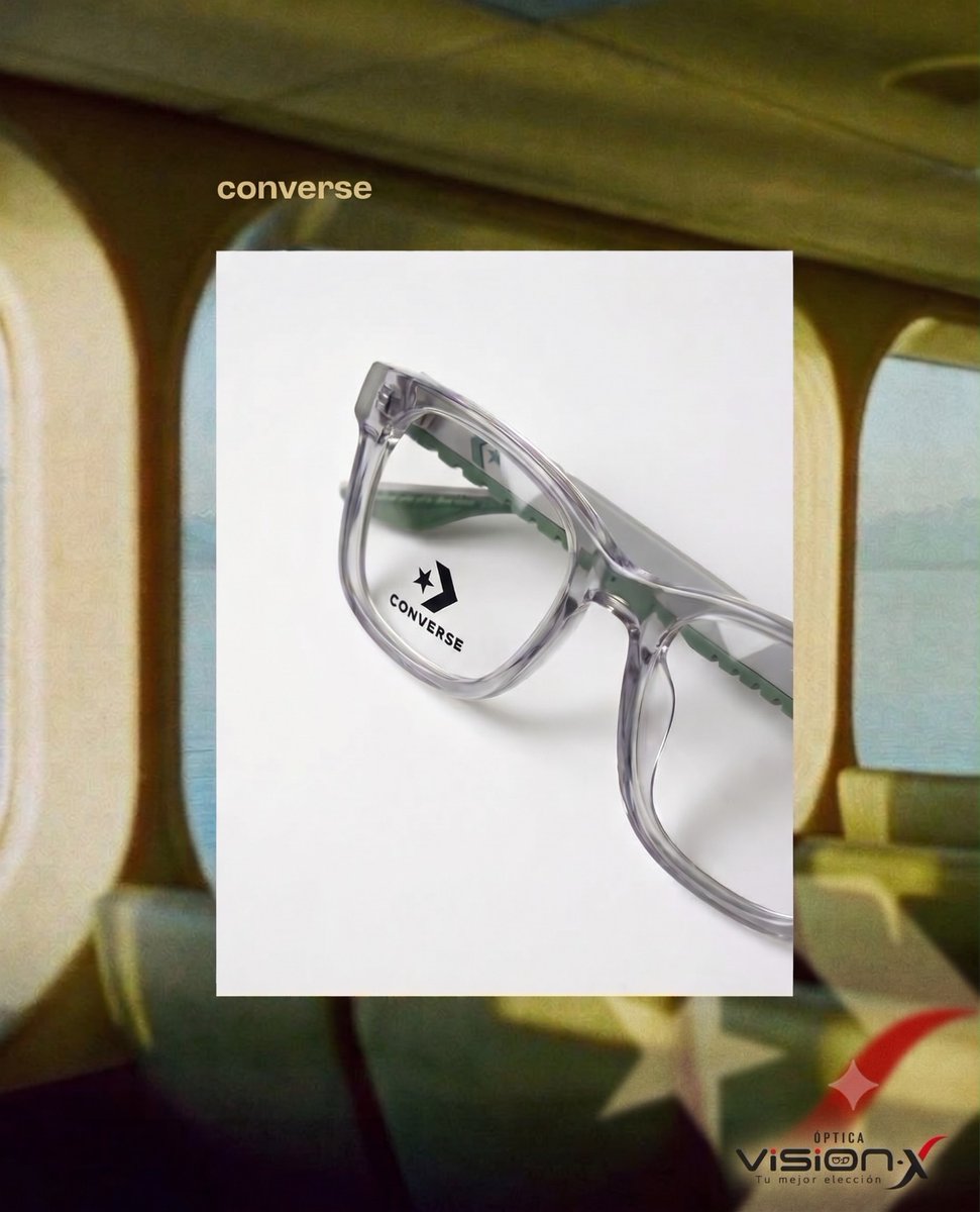 julio_SAMPA's tweet photo. El estilo retro que tu mirada necesitaba. El icónico diseño Panto de Converse vuelve con un armazón transparente, fresco y moderno. Ideal para quienes combinan lo clásico y lo contemporáneo. Disponible en Óptica Vision-X. https://t.co/G7N3CzV1v5