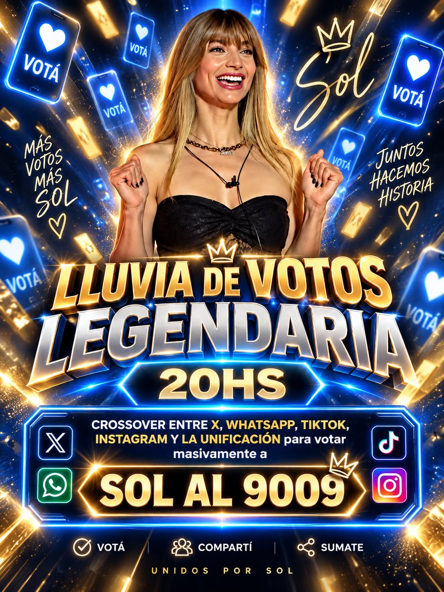TronkOficial's tweet photo. ⛈️ LLUVIA DE VOTOS LEGENDARIA

Desde las 20hs vamos a votar masivamente a SOL AL 9009 entre todas las plataformas posibles. Te esperamos en el space para guiarte sobre cómo sumarte a la dinámica del fandom!

Podés votar por: https://t.co/Uy4o5Xlclu