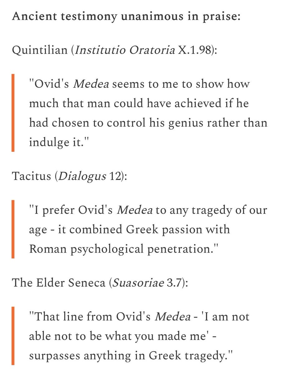 wareh's tweet photo. @AntigoneJournal @PhiloCrocodile Quintilian said his Medea made up for his works we know so taken up with urbanity https://t.co/gmLJLggMQp
