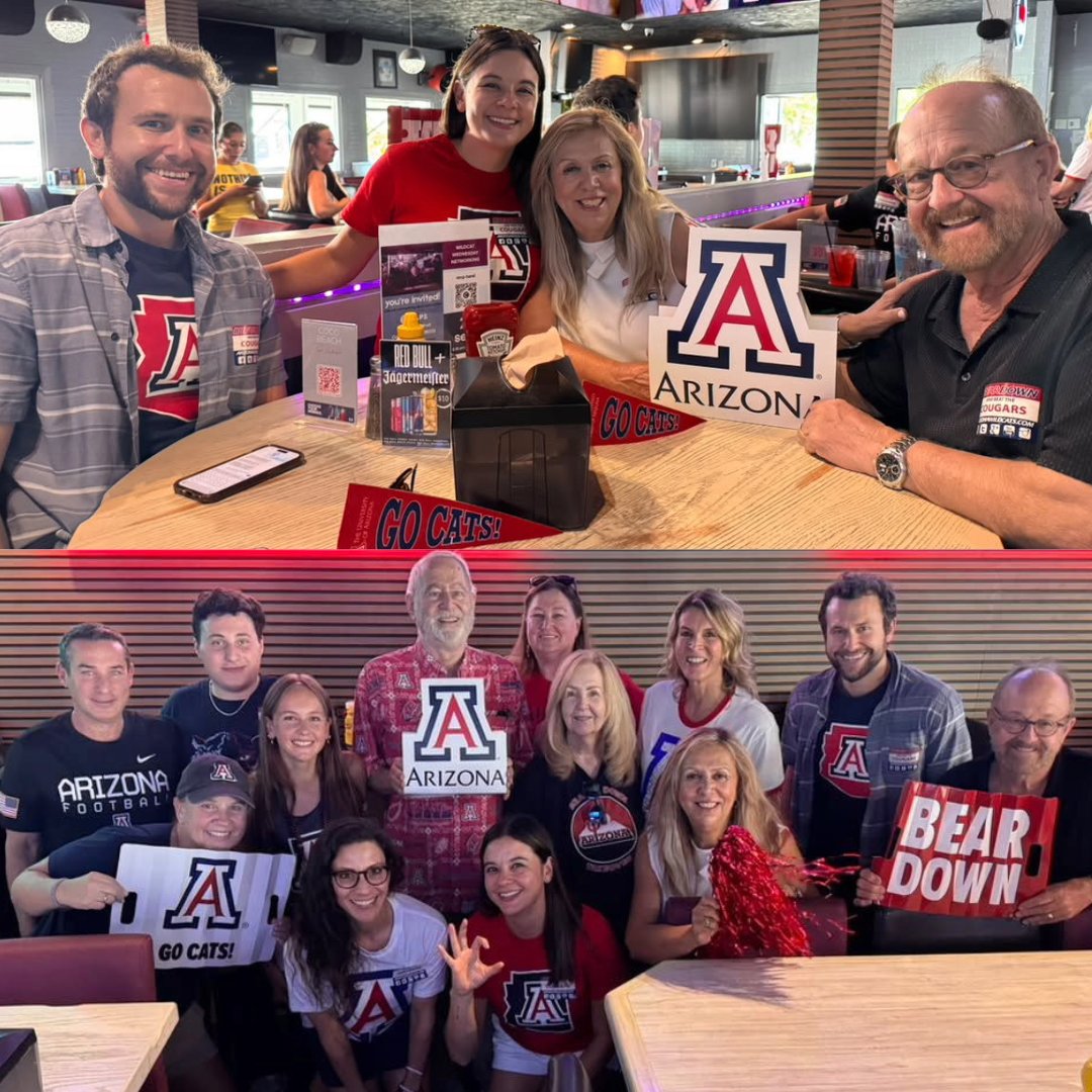 arizonaalumni's tweet photo. Cats don't let Cats watch football alone! 😸🏈 

Alumni are showing up from coast to coast to cheer on Arizona together.  

Find a watch party near you and get ready for next week’s game🔗:  https://t.co/R8UoT2qTGU https://t.co/nYBtdjnlXg