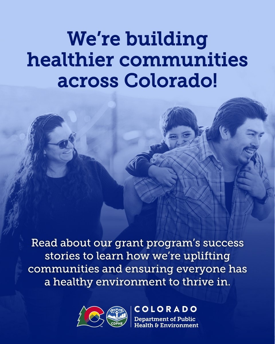 CDPHE's tweet photo. As Colorado marks the anniversary of the Environmental Justice Act, we're celebrating community success through our Environmental Justice Grant Program. See how local organizations are creating healthier communities across Colorado. https://t.co/at00qLNTHH https://t.co/otsgDynePw