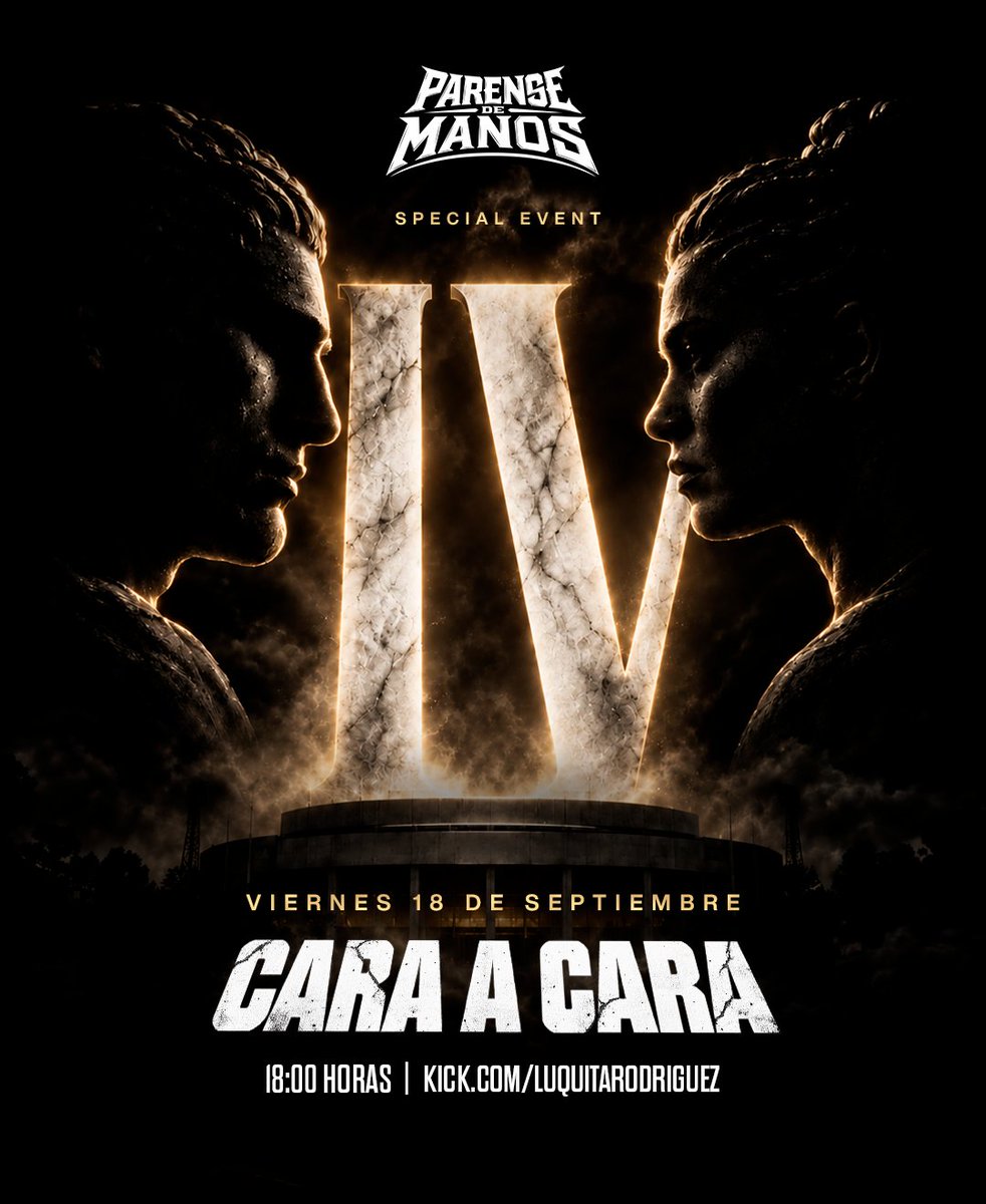 ParenseDeManos's tweet photo. QUIÉNES.
CUÁNDO.
DÓNDE.

Se terminan las especulaciones.

Este viernes vas a conocer a los protagonistas, los enfrentamientos, la fecha y el escenario de PÁRENSE DE MANOS IV.

🥊 CARA A CARA
📅 Viernes 18 de septiembre
🕕 18:00 horas
📺 En vivo por https://t.co/2CD5NkZTpN

Enterate de absolutamente todo.

PDM IV empieza acá.