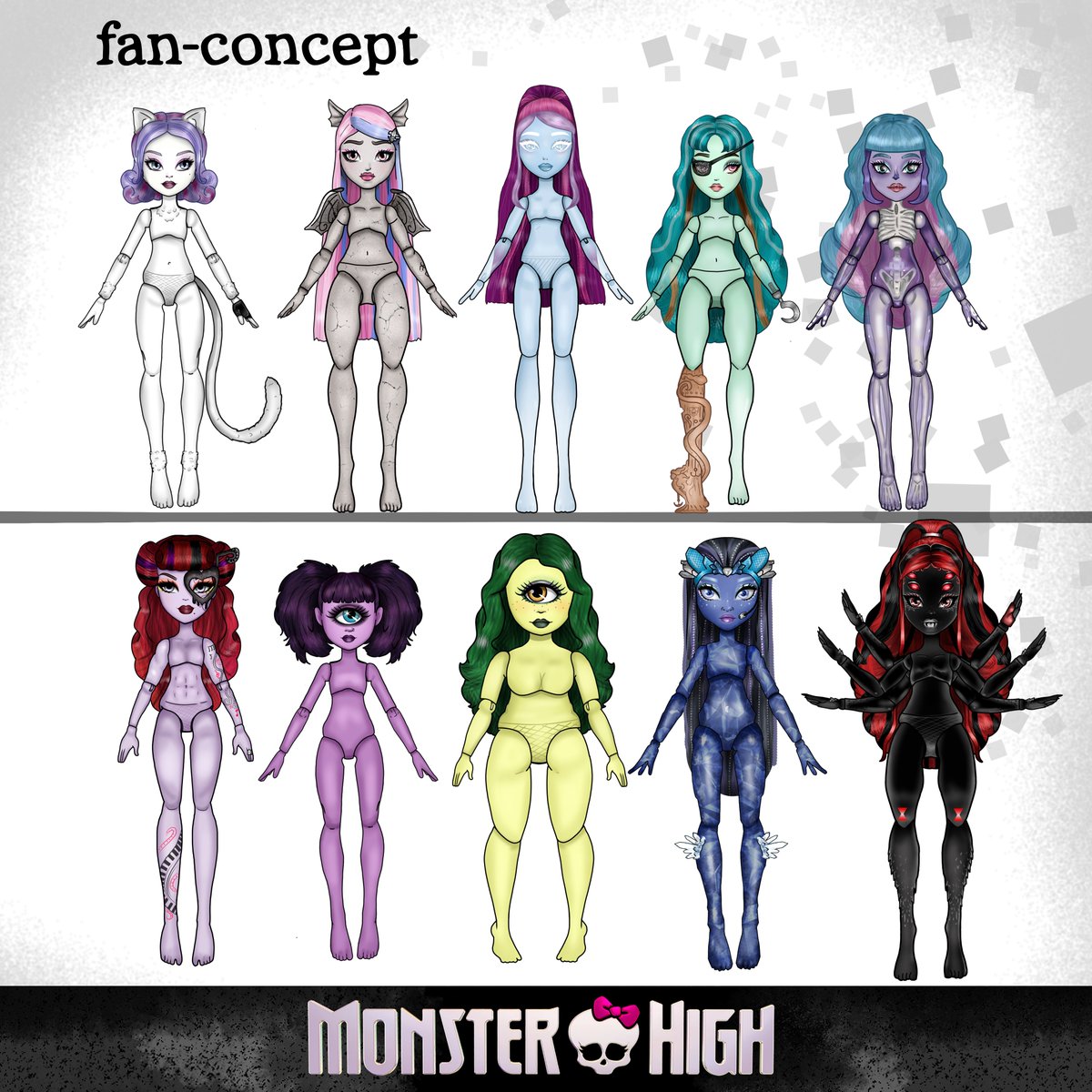 Blackhornmk's tweet photo. I noticed you all really liked it, so please follow me on Instagram where I give spoilers. 

Monster high g3 fan-concept https://t.co/l1QbxYCgbk