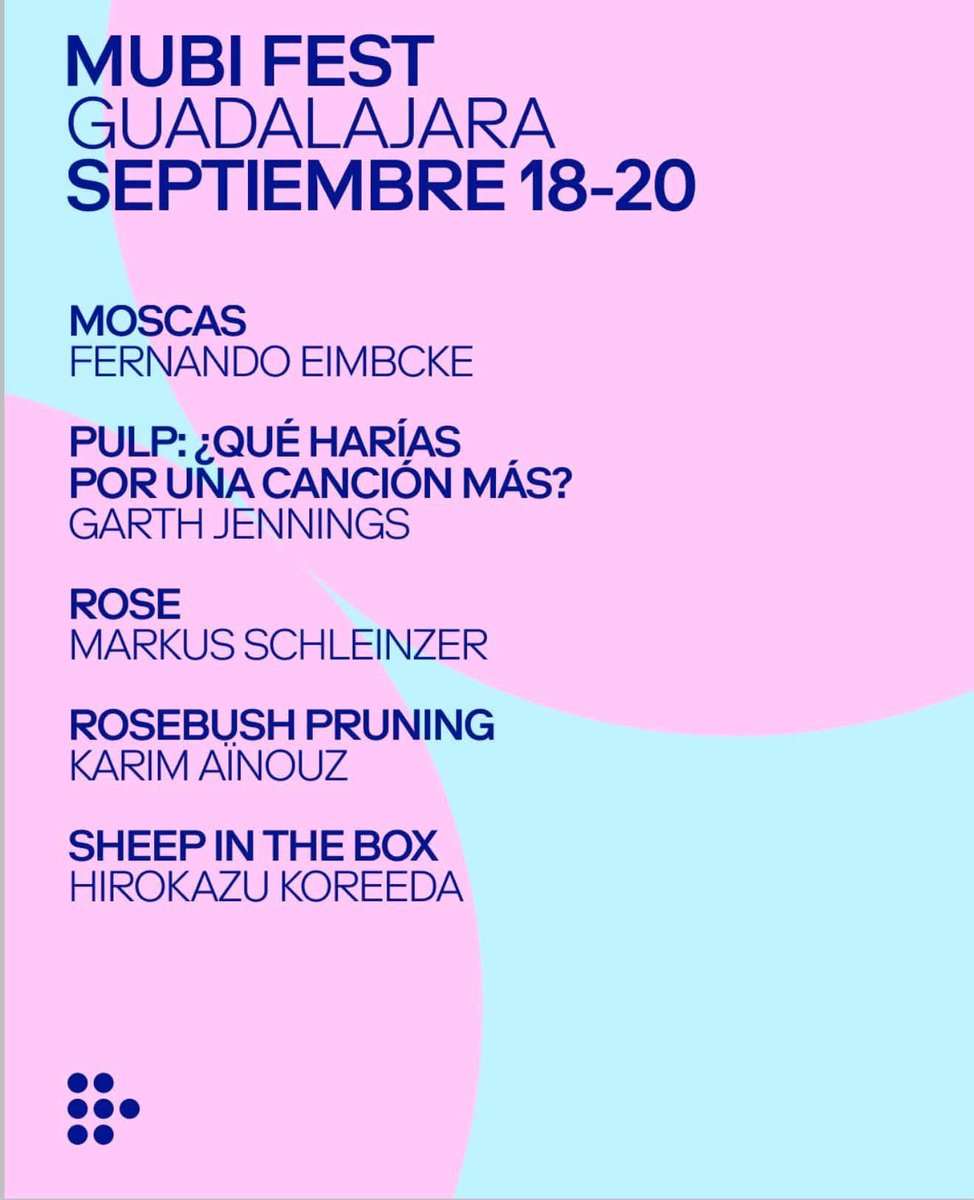 GdlTiempo's tweet photo. Llega @mubimexico #mubifest a #Guadalajara del 18 al 20 de septiembre en la @CinetecaFicg del @ccutulugar 

Los boletos estarán a la venta en taquillas de la Cineteca https://t.co/bQbWZalhFV