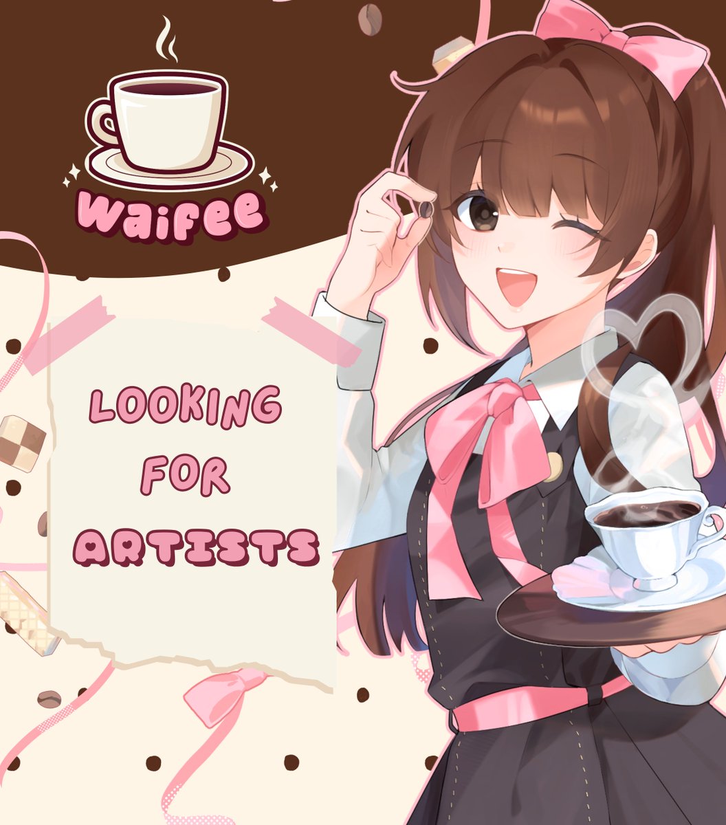 Waifeecoffee's tweet photo. 📢LOOKING FOR ARTISTS📢

We are Waifee Coffee, a speacialty coffee company and each of our coffee bags feature original artworks of our masoct Moka-chan ☕️🎀

We are looking for more artists to work with for our products and promotions!

Please share any of the following in the replies:
🩷 Portfolio
🩷 VGen Link
🩷 Website

♡︎/⟳ appreciated!