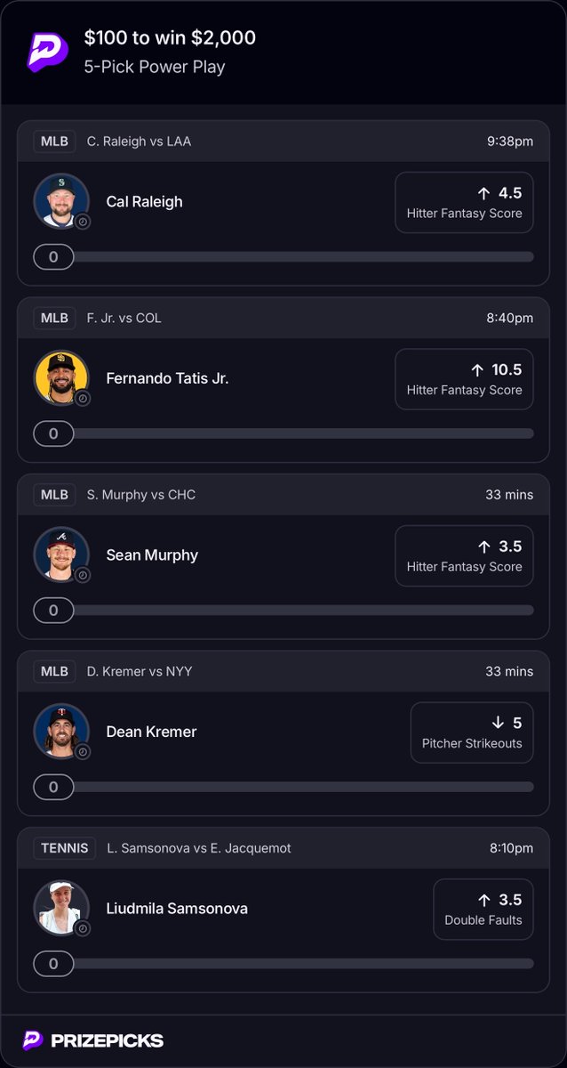 Vintage_C_C's tweet photo. $100 → $2,000 MLB + TENNIS FIVE-MAN ⚾️🎾

FIVE LEGS. ONE SHOT AT A $2,000 RETURN. WHO’S RIDING WITH THE DEMON TONIGHT? 😈👇

 LINK 🔗 IN BIO IF YOU WANT ACCESS TO ALL MY BEST PLAYS !

#NBA 🏀 | #WNBA | #CBB 🏀 | #PrizePicks 🔐 | #PROPS | #POTD 📋 | #Picks | #MLB ⚾ | #Gambling𝕏 https://t.co/QltBC2M1OI